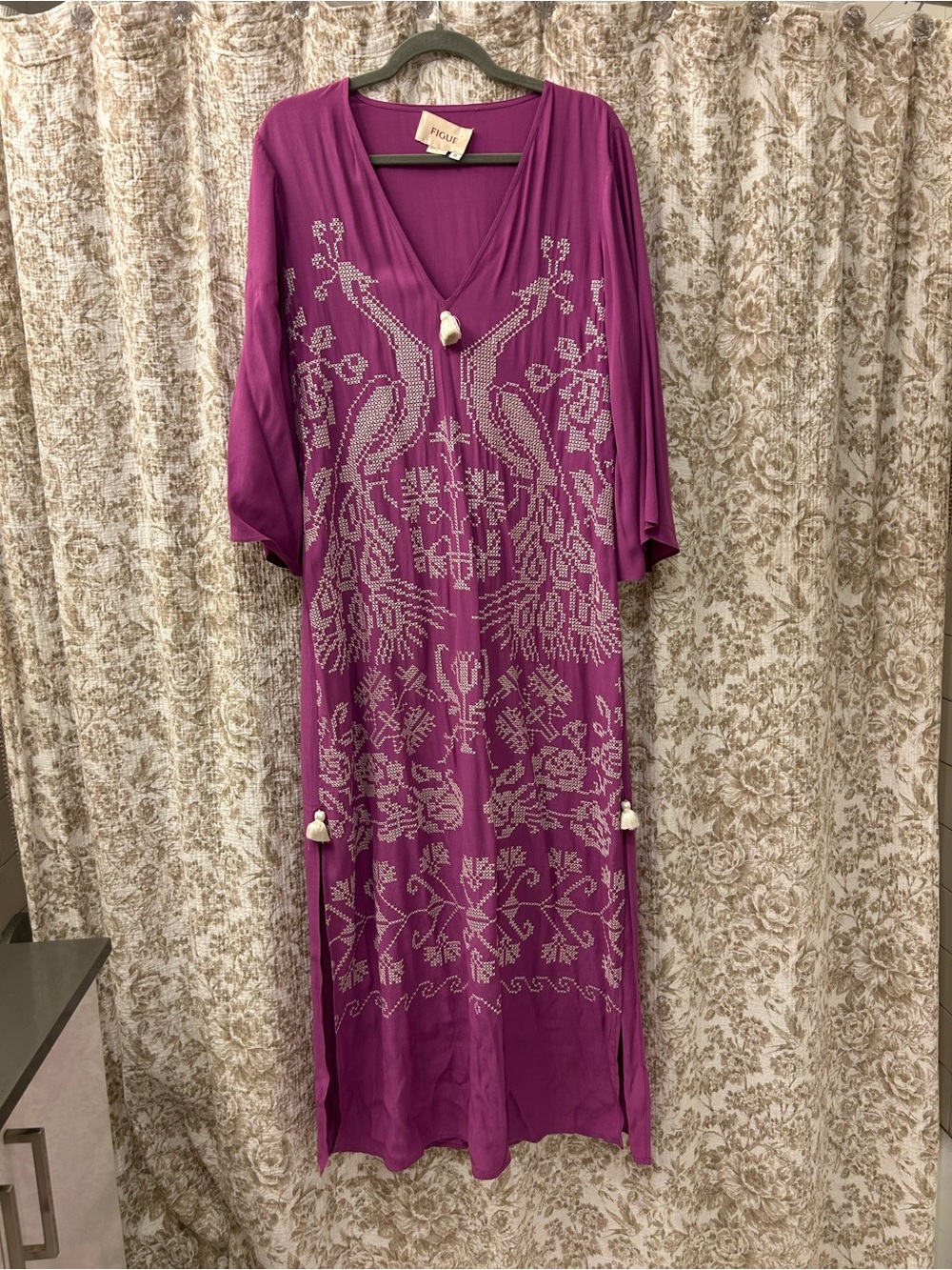 Figue Susanna Embroidered Kaftan with Tassels